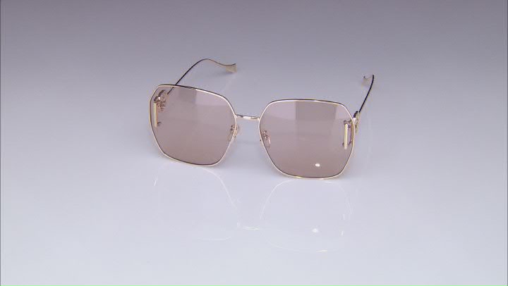 Gucci Gold Tone Frame / Brown Lens Sunglasses Video Thumbnail