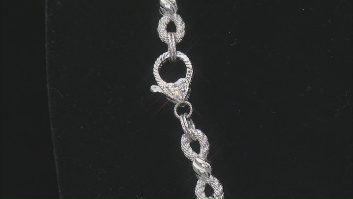 Judith Ripka Rhodium Over Sterling Silver Infinity Link 18" Necklace Video Thumbnail