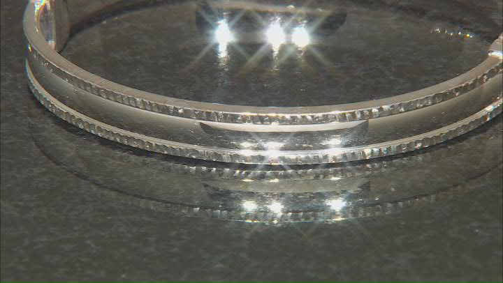 950 Sterling Silver 8mm Diamond-Cut Border Bangle Video Thumbnail