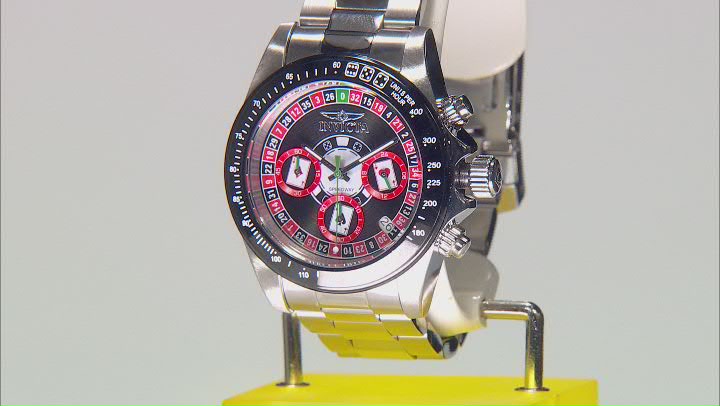 Invicta Speedway Casino Royale 39.5mm Black Dial Stainless Steel Quartz Watch Video Thumbnail