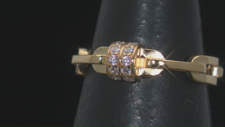 White Cubic Zirconia 18k Yellow Gold Over Sterling Silver Ring 0.26ctw Video Thumbnail