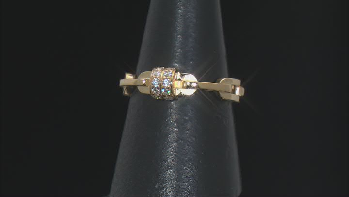 White Cubic Zirconia 18k Yellow Gold Over Sterling Silver Ring 0.26ctw Video Thumbnail