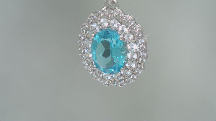 Swiss Blue Topaz Rhodium Over Sterling Silver Pendant with Chain 2.69ctw Video Thumbnail