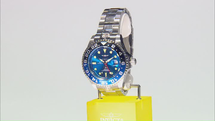 Invicta 47mm Grand Diver GMT Automatic Stainless Steel Watch Video Thumbnail