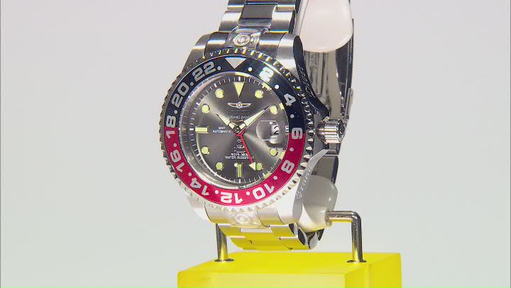 Invicta 47mm Grand Diver GMT Automatic Stainless Steel Watch Video Thumbnail