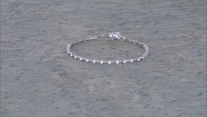 White Lab-Grown Diamond, Sterling Silver Bracelet 1.00ctw Video Thumbnail