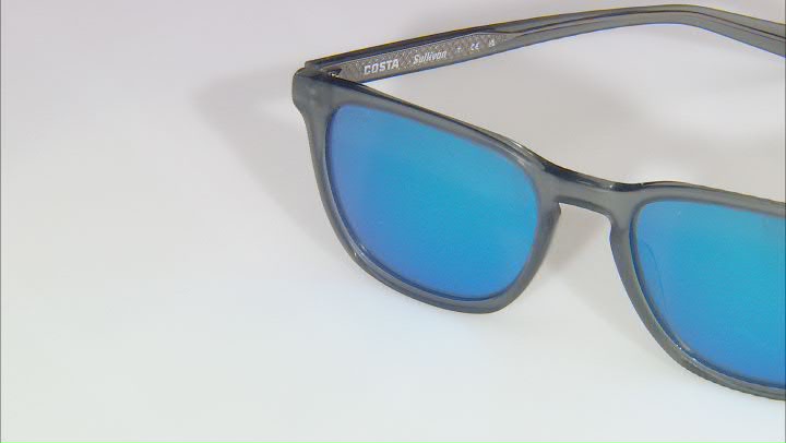 Costa Del Mar Matte Gray Crystal/Blue Mirror 580G Polarized 53 mm Sunglasses Video Thumbnail