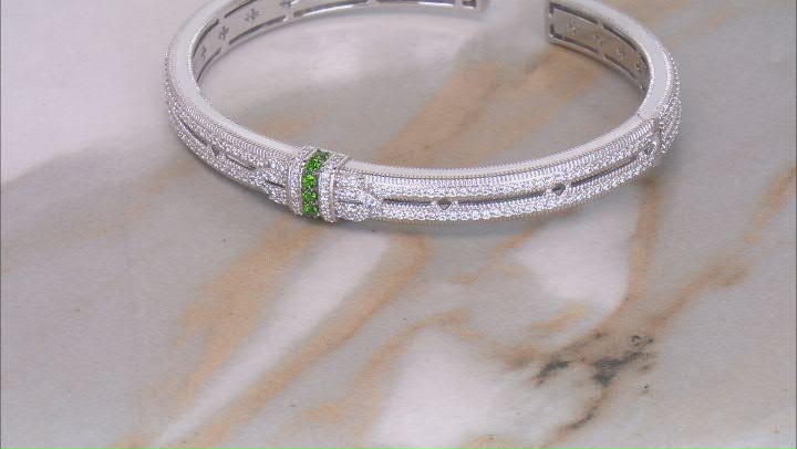 Judith Ripka 0.30ctw Chrome Diopside and 3.85ctw Bella Luce® Rhodium Over Sterling Silver Bracelet Video Thumbnail