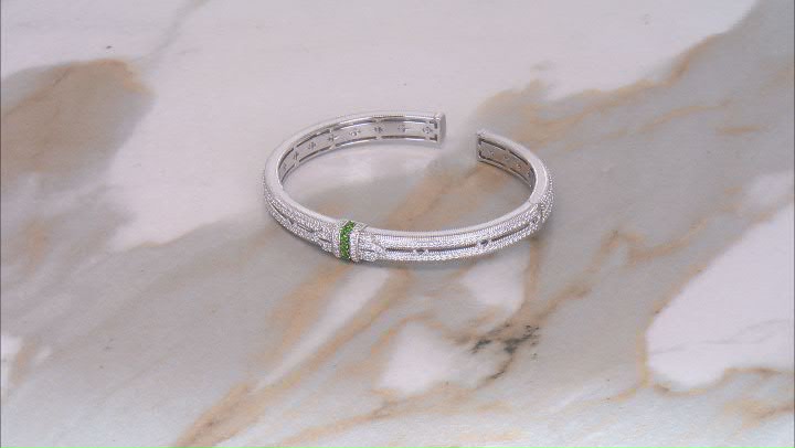 Judith Ripka 0.30ctw Chrome Diopside and 3.85ctw Bella Luce® Rhodium Over Sterling Silver Bracelet Video Thumbnail