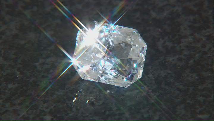 White Sapphire Loose Gemstone Unheated 10.9x13.1mm Radiant Cut 12.45ct Video Thumbnail