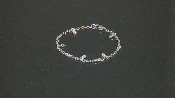 Judith Ripka 1.50ctw Bella Luce® Diamond Simulant Rhodium Over Sterling Silver Textured Anklet Video Thumbnail