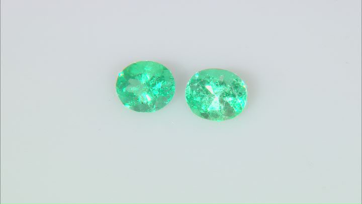 Colombian Emerald 7x6mm Oval Set of 2 1.85ctw Video Thumbnail