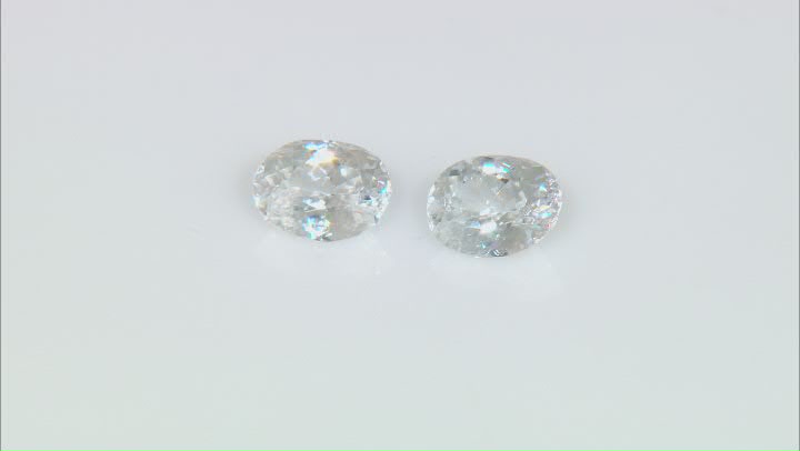 White Zircon 8x6mm Oval Matched Pair 3.50ctw Video Thumbnail