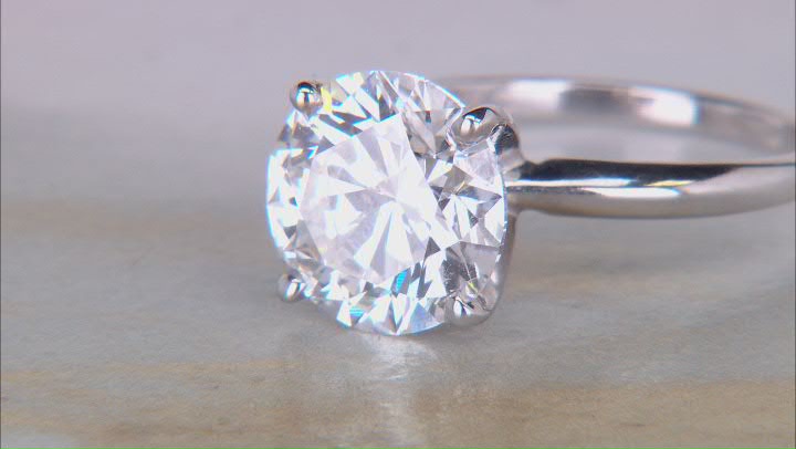 14k White Gold 4.00ct Round White IGI Certified Lab-Grown Diamond Solitaire Ring F/VS1 Video Thumbnail