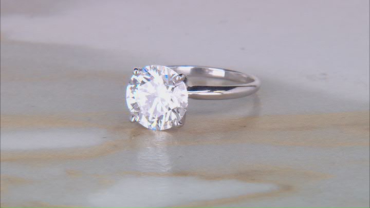 14k White Gold 4.00ct Round White IGI Certified Lab-Grown Diamond Solitaire Ring F/VS1 Video Thumbnail