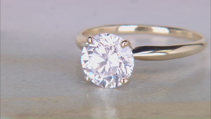 14k Yellow Gold 2.00ct Round White IGI Certified Lab-Grown Diamond Solitaire Ring F/VS1 Video Thumbnail