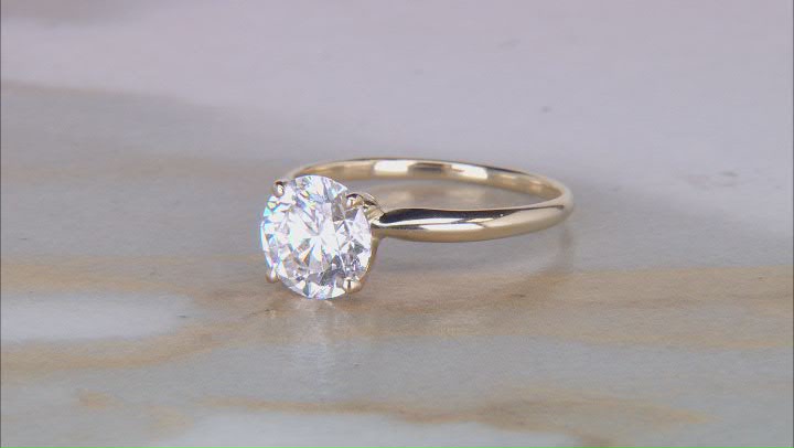 14k Yellow Gold 2.00ct Round White IGI Certified Lab-Grown Diamond Solitaire Ring F/VS1 Video Thumbnail