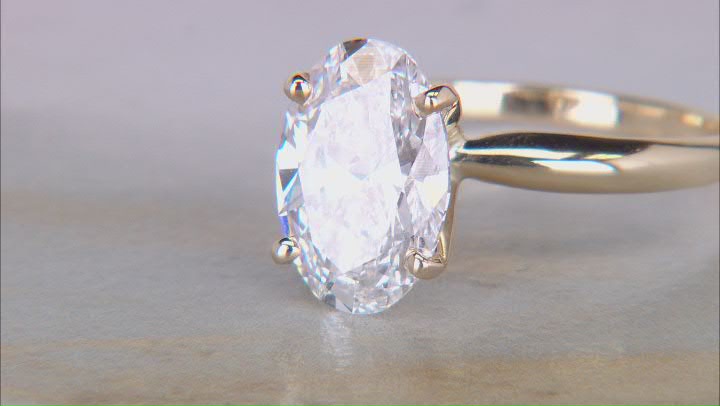 14k Yellow Gold 3.00ct Oval White IGI Certified Lab-Grown Diamond Solitaire Ring F/VS1 Video Thumbnail