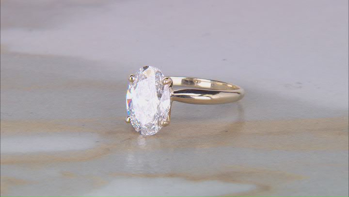 14k Yellow Gold 3.00ct Oval White IGI Certified Lab-Grown Diamond Solitaire Ring F/VS1 Video Thumbnail