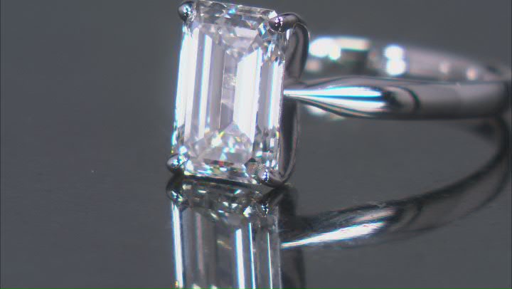 14k White Gold Emerald Cut White IGI Certified Lab-Grown Diamond Solitaire Ring 3.00ct F/VS1 Video Thumbnail