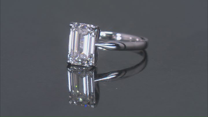 14k White Gold Emerald Cut White IGI Certified Lab-Grown Diamond Solitaire Ring 3.00ct F/VS1 Video Thumbnail