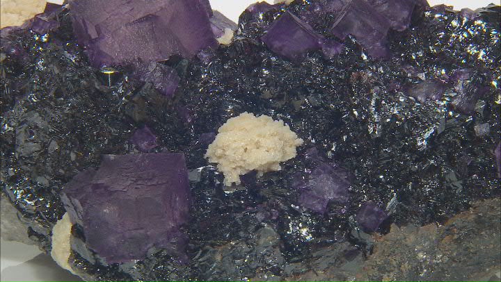 American purple Fluorite and Sphalerite 22.2x17.0cm Specimen Video Thumbnail
