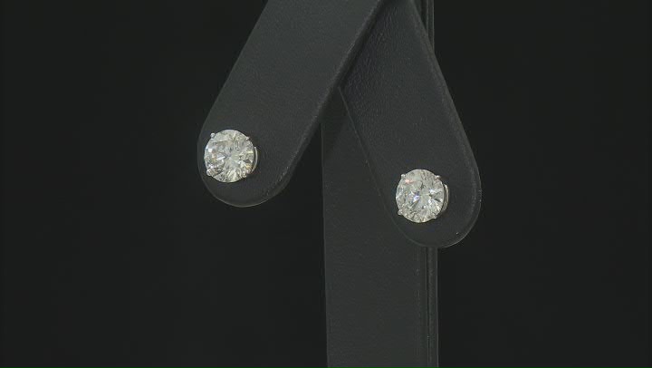 14k White Gold 4.00ctw Round White IGI Certified Lab-Grown Diamond Solitaire Earrings F/VS1 Video Thumbnail