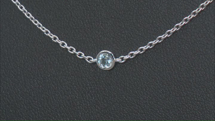 Judith Ripka 1.0ctw Round Blue Topaz Rhodium Over Sterling Silver 5-Station Necklace Video Thumbnail