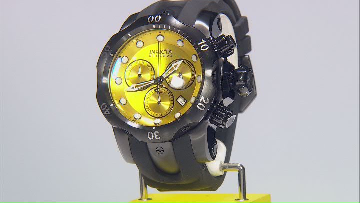 Invicta Reserve Venom 53.7mm Yellow Dial Black Stainless Steel Quartz Watch Video Thumbnail