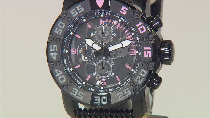 Invicta Invicta Racing 48mm Quartz Black Stainless Steel Mesh Watch, Gunmetal Dial Video Thumbnail