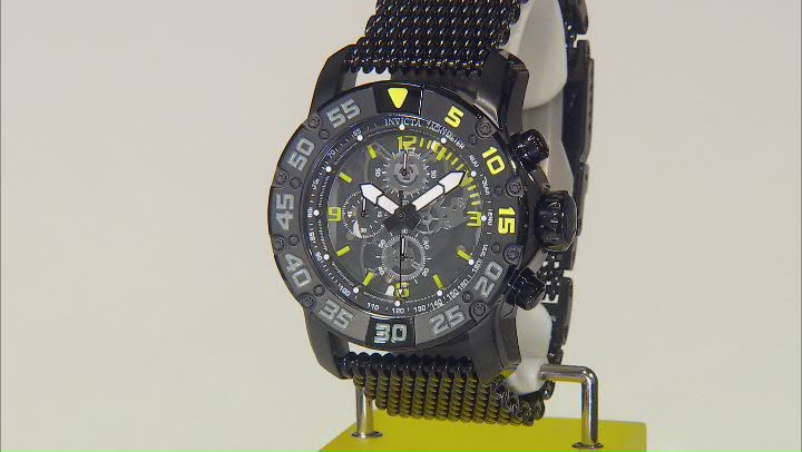 Invicta Invicta Racing 48mm Quartz Black Stainless Steel Mesh Watch Video Thumbnail