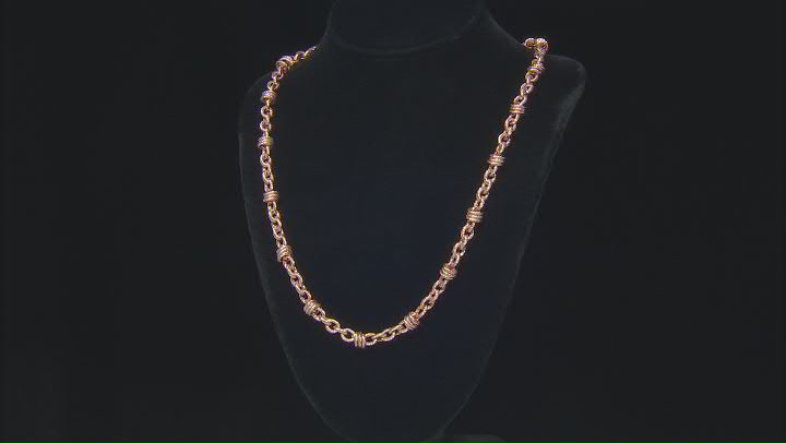 Judith Ripka 14K Rose Gold Clad Verona 30" Rolo & Circle Link Necklace Video Thumbnail