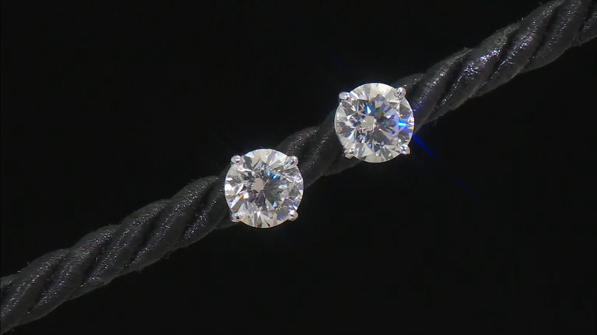 White Lab-Grown Diamond 14K WG Solitaire Stud Earrings 4ctw G Color VS2 Clarity Video Thumbnail