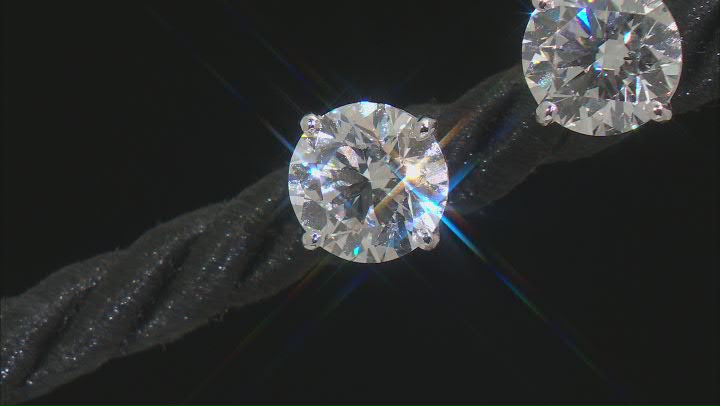 White Lab-Grown Diamond 14K WG Solitaire Stud Earrings 4ctw G Color VS2 Clarity Video Thumbnail