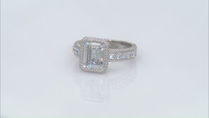 Judith Ripka 7.80ctw Bella Luce® Diamond Simulant Rhodium Over Sterling Silver Ring Video Thumbnail