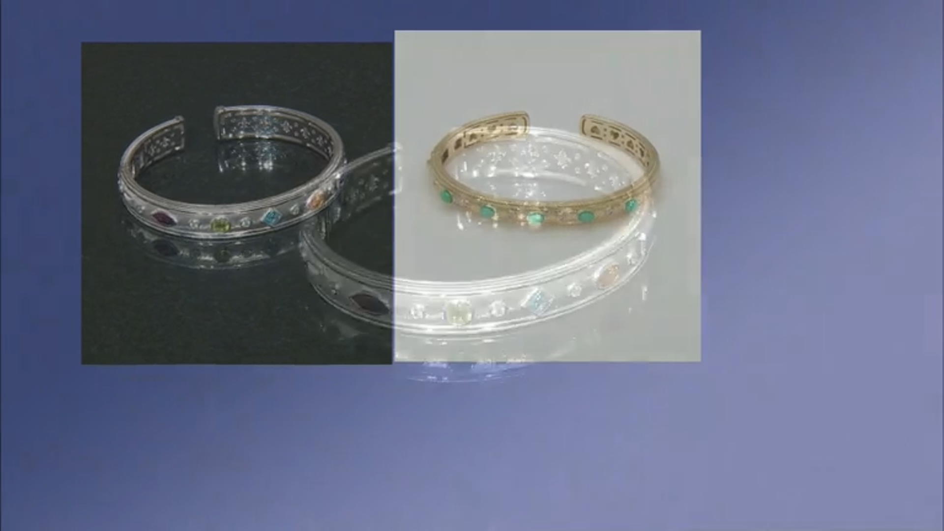 Judith Ripka Multi-Gemstone and Bella Luce® Rhodium Over Sterling Silver Cuff Bracelet Video Thumbnail