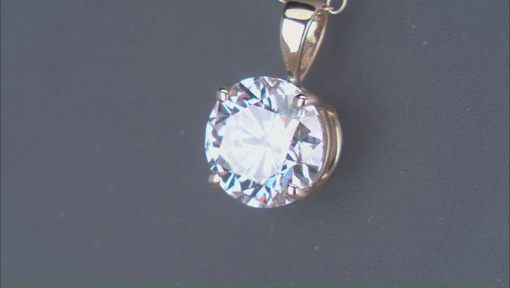 14k Yellow Gold 2.00ct Round White IGI Certified Lab-Grown Diamond Solitaire Pendant F/VS1 Video Thumbnail