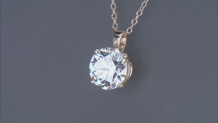 14k Yellow Gold 3.00ctw Round White IGI Certified Lab-Grown Diamond Solitaire Pendant F/VS1 Video Thumbnail