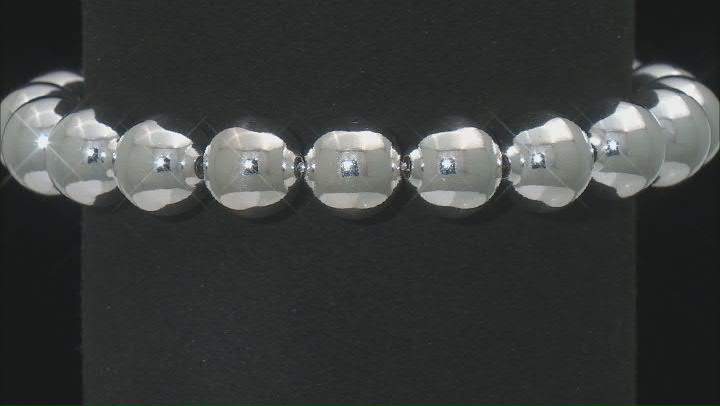 950 Sterling Silver 10mm Beaded Bracelet Video Thumbnail