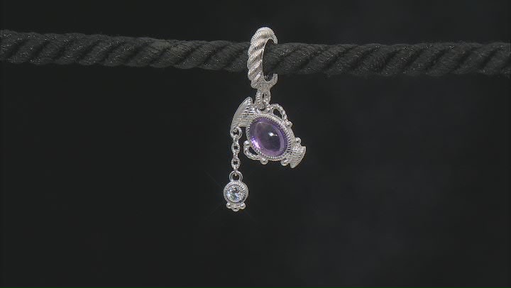 Judith Ripka 1.46ct Oval Amethyst and Bella Luce Rhodium Over Sterling Silver Charm Video Thumbnail