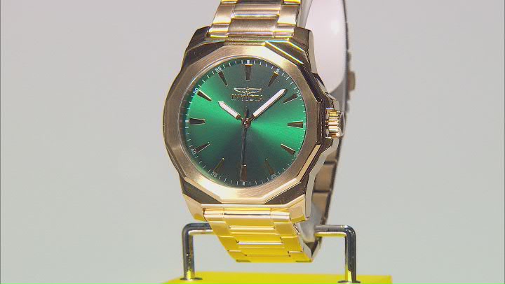 Invicta Speedway 42mm Green Dial Gold Tone Stainless Steel Quartz Watch Video Thumbnail