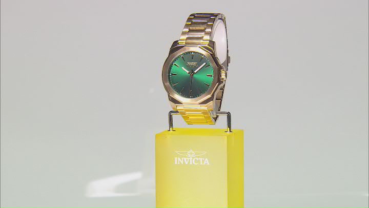 Invicta Speedway 42mm Green Dial Gold Tone Stainless Steel Quartz Watch Video Thumbnail