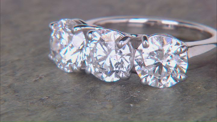 White Lab-Grown Diamond 14k White Gold Ring 5.00ctw Video Thumbnail