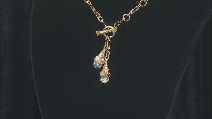 White Cubic Zirconia 18K Yellow Gold Over Bronze Necklace 5.30ctw Video Thumbnail