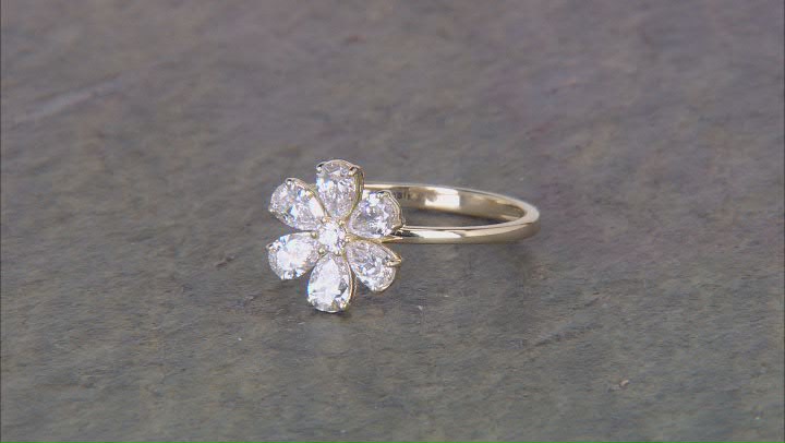 White Lab Grown Diamond 14k Yellow Gold Ring 1.00ctw Video Thumbnail