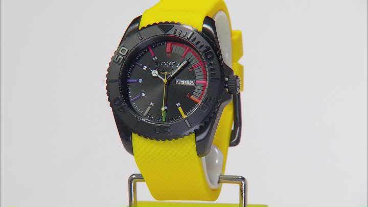 Invicta Pro Diver 44mm Yellow Silicone Quartz Watch Video Thumbnail