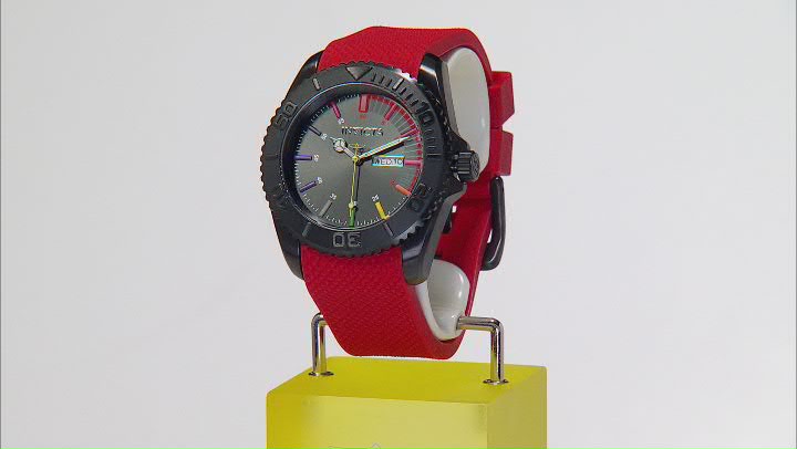 Invicta Pro Diver 44mm Red Silicone Quartz Watch Video Thumbnail