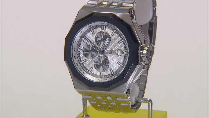 Invicta Akula 48mm White Dial Black Bezel Stainless Steel Bracelet Quartz Watch Video Thumbnail