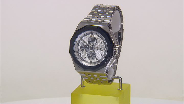 Invicta Akula 48mm White Dial Black Bezel Stainless Steel Bracelet Quartz Watch Video Thumbnail