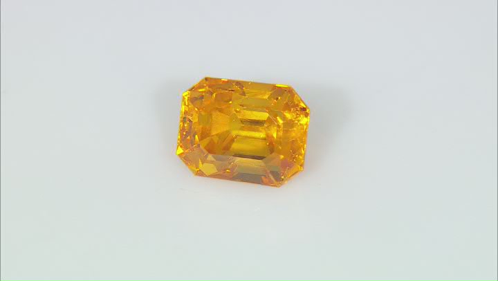 GOLDEN ORANGE Sapphire Loose Gemstone 11.87x9.21MM EMERALD CUT 10.09CT Video Thumbnail
